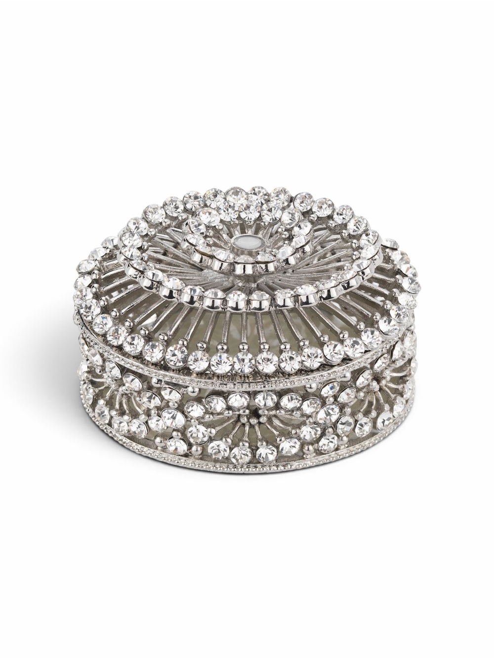 Olivia Riegel Vintage Silver Crystal Rhinestone Jolene Jewelry or Trinket Box